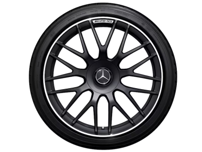 Sommerhjul 19" matsort/poleret kant AMG - Billede 2